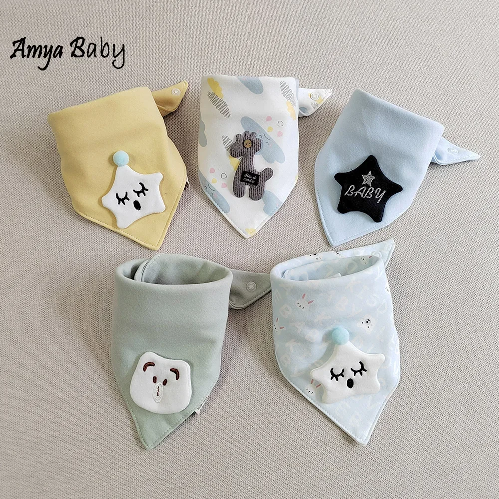 

AmyaBaby 5 Pieces Baby Bibs For Feeding Cotton Triangle Soft Saliva Towel Infant Drooling Bibs Newborn Accessories