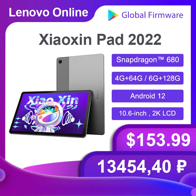 

Global Firmware Original Lenovo Pad 2022 Xiaoxin Tablet Android 12 10.6-Inch 2000*1200 2K Screen 7700mAh Tablette Android