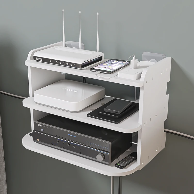 

Wall Mount Storage TV Box Router Shelf Set-Top Box Bracket Holder Mini PC DVD Player Stand Rack Aluminum 2/3 Layer Space WF