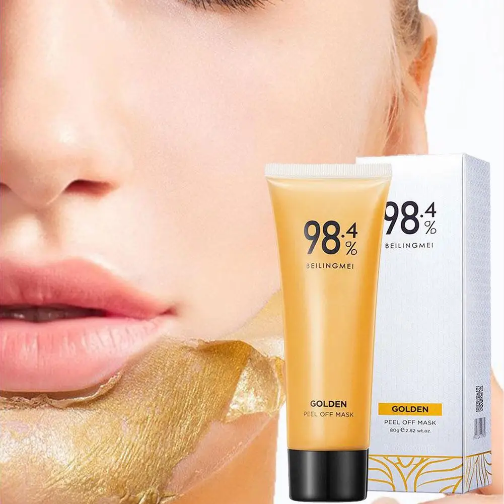 

80g Gold Peel Mask Lightens Blackheads Cleanses Pores Pores Cleans Tightens Nose Tightens Mask Deeply Girl And Facial Mask L8G3