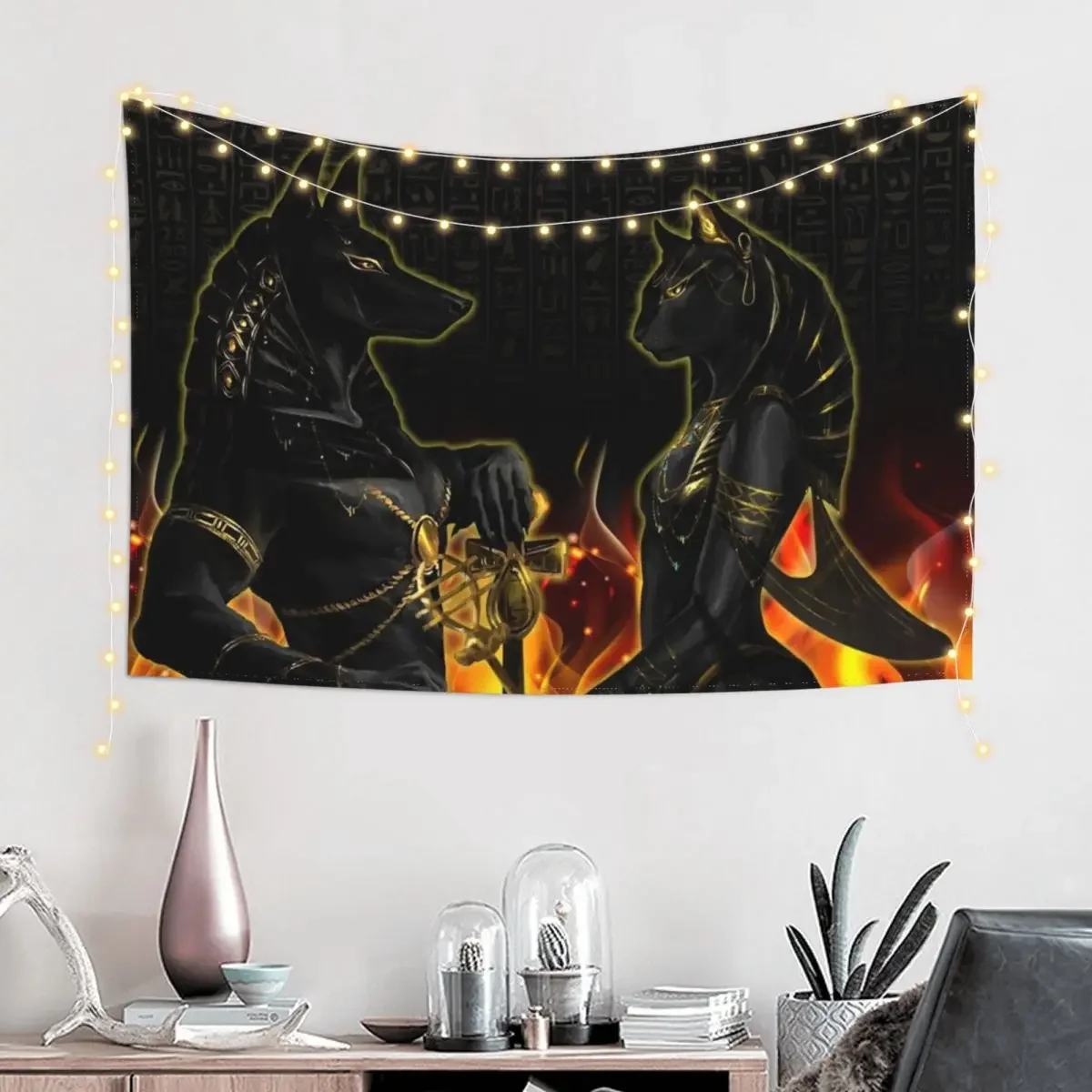 Анубис Бастет культура древнегипетской мифологии гобелен украшение для комнаты