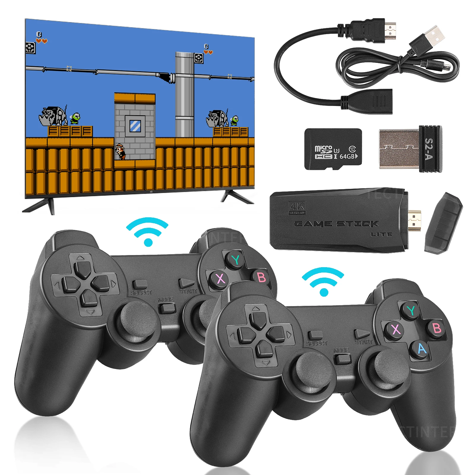 Игровая консоль 64 ГБ 10000 встроенных игр портативный игровой ретро-плеер для PS1/FC/GBA