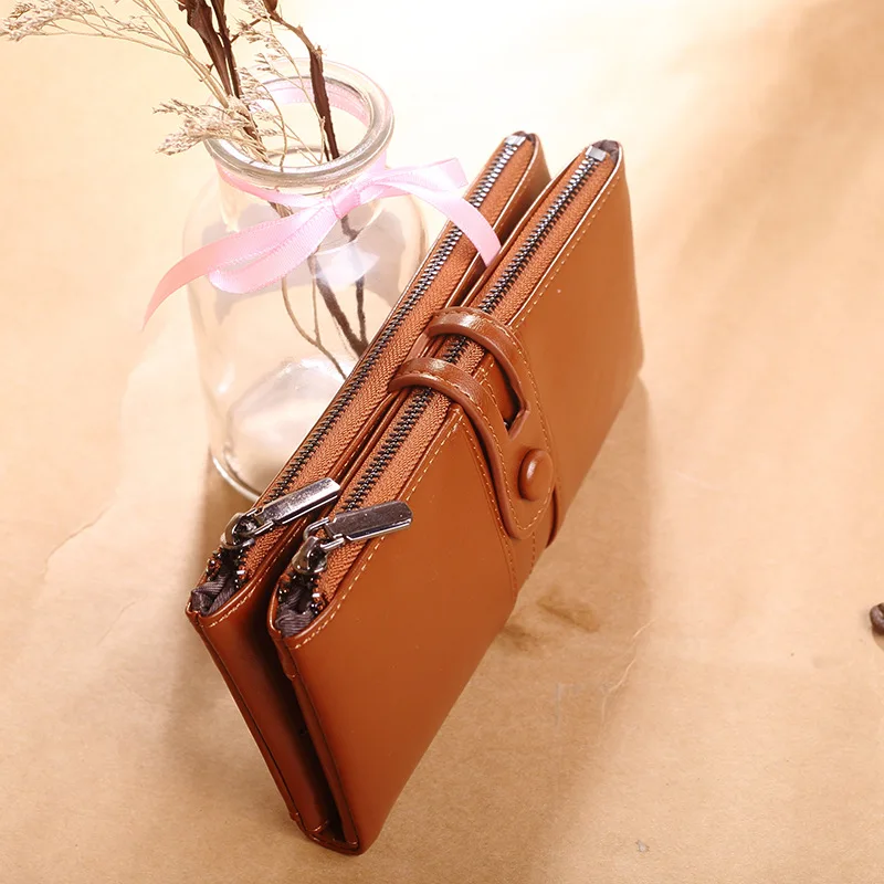 Vintage Women Long Wallet Female Luxury Designer Leather Money Bag Fashion Clutches Purse Ladies Coin Purse Photo Card Holder