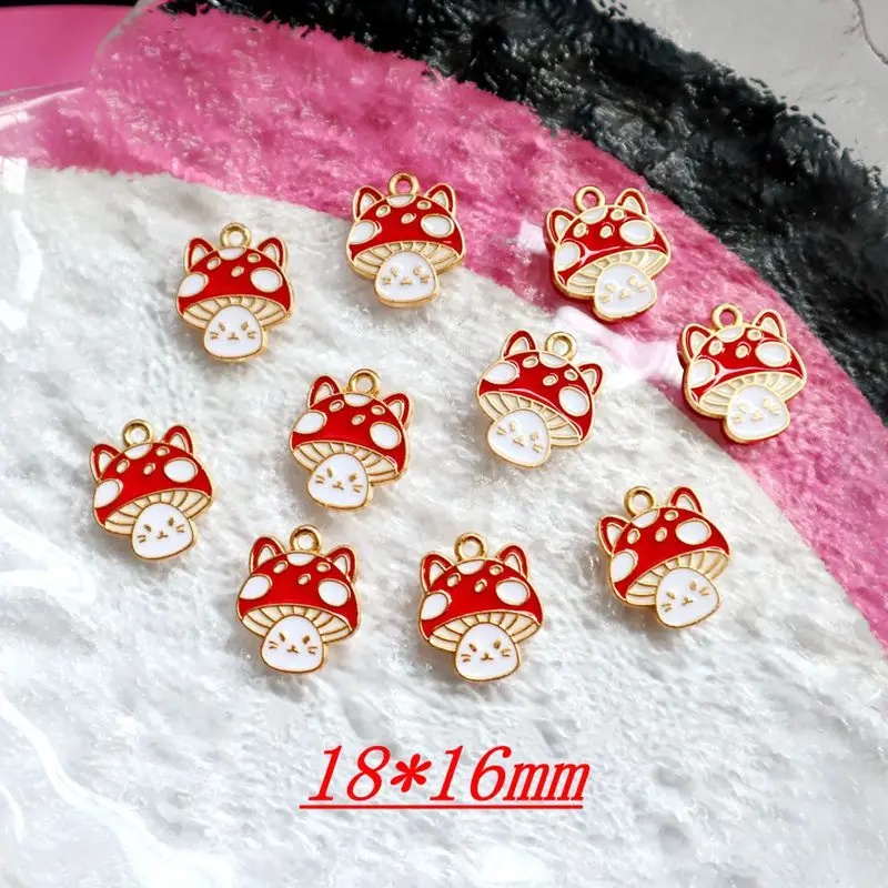 Kawaii мультфильм гриб сплав эмаль кулон очаровательные и модные DIY эльф ожерелье