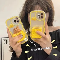 creative decompress cheese jerboa soft silicone phone case for iphone 13 12 11 pro max xr xs max 8 x 7 se couple anti drop cover