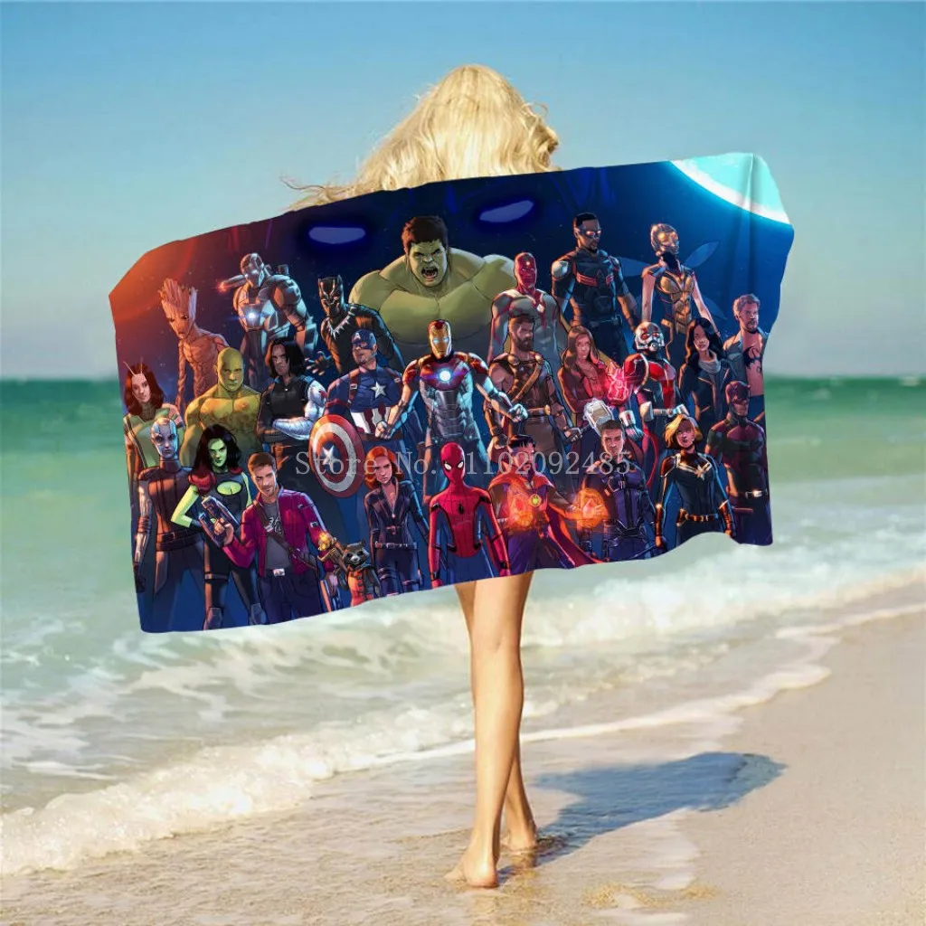 Банное полотенце из полиэстера с принтом мстители |