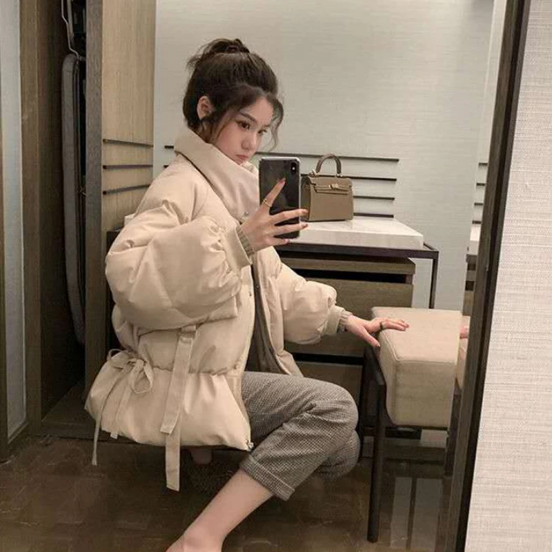 COZOK Street Style Retro Loose Casual Jacket Women's Winter Warm Down Jacket Women's Thickening Temperament Fashion Y2K Coat