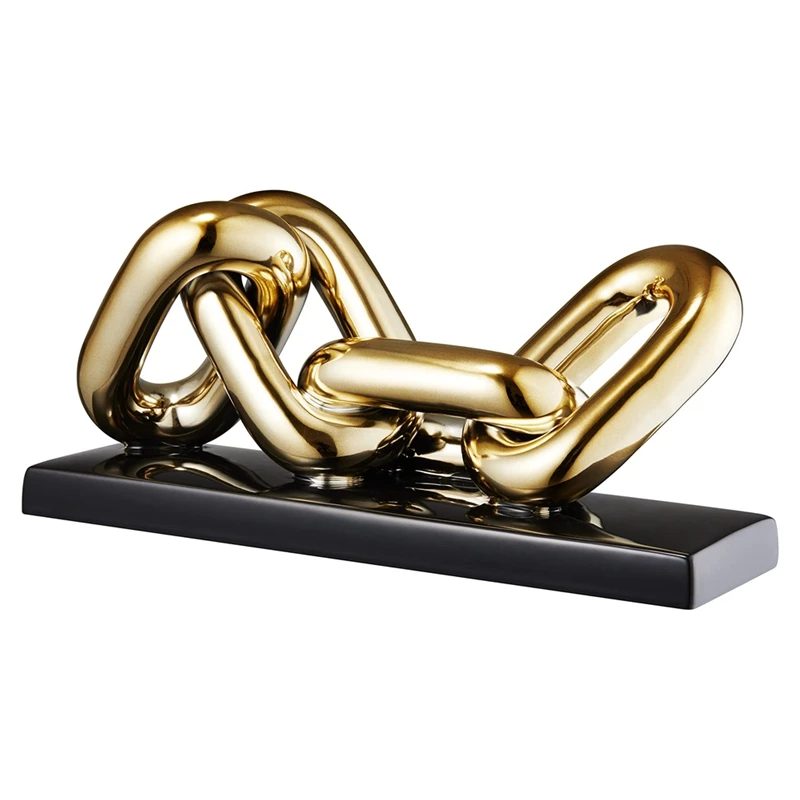 

Living Room Modern Gold Chain Decor Home Coffee Table Sculpture Modish Console Shelves Art Pieces For Living Room