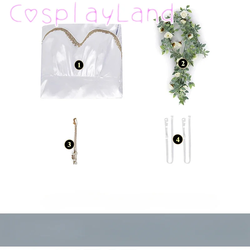 Костюм Алисы для косплея игры FF 7 белое длинное платье аксессуары наряд