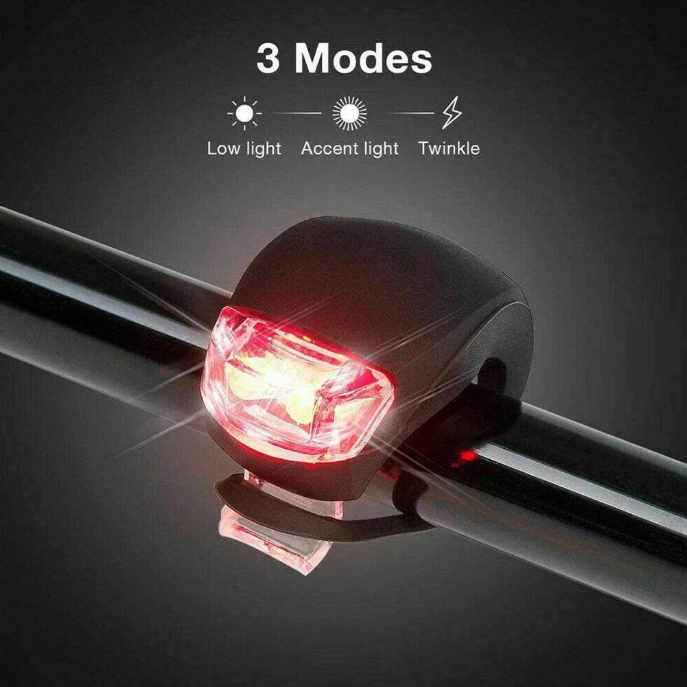 

Hot Sale LED Silicone Bicycle Front Rear Light Set Waterproof MTB Mountain Road Bike Cycling Headlight Tail Warning Lamp