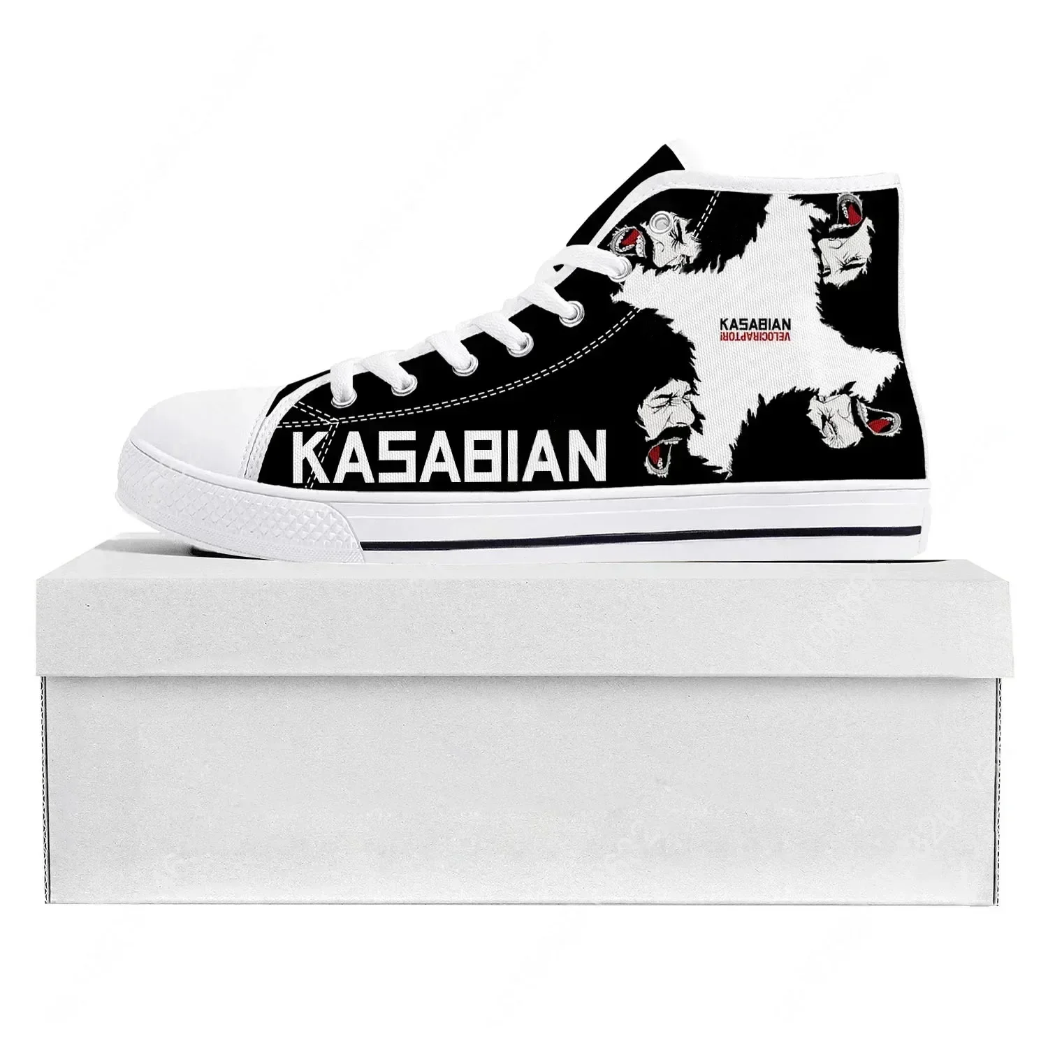 Фото Кроссовки Kasabian Rock Band High Top для мужчин, женщин и подростков, высококачественные повседневные кроссовки из канваса, обувь на заказ, индивидуальный дизайн №1