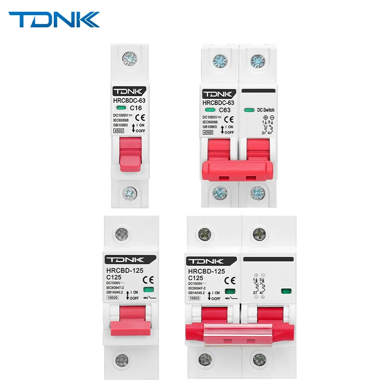 2P DC 1000V Solar Mini Circuit Breaker for PV System - Miniature Circuit Breaker DC MCB 6A-125A