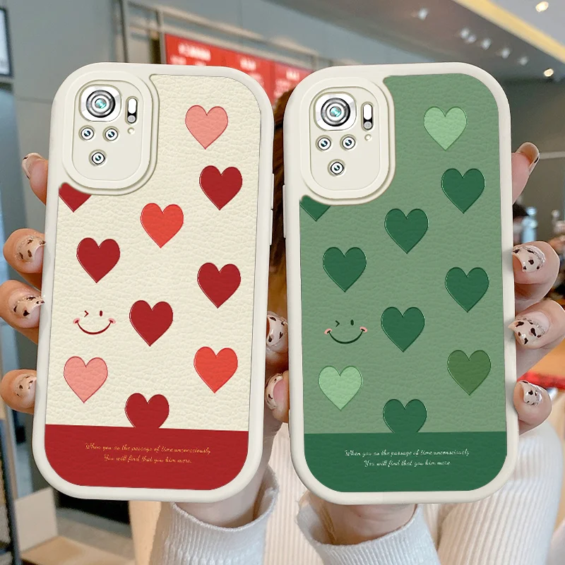 

Case for Xiaomi Redmi Note 10 4G 5G Pro Indina Max 10S 10T 10S 11 China 11S 11T 7 Pro 7S Poco M3 M4 Pro 5G Little Heart With Bow