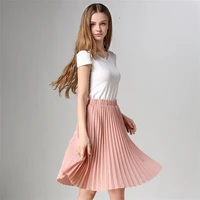 women chiffon pleated skirt vintage high waist tutu skirts womens saia midi rokken 2022summer style jupe femme skirt