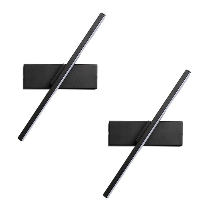 

2X Modern Indoor LED Wall Lamp Living Room Decor 6W Rotatable Adjustable Angle Wall Light Lighting Fixture-Warm Light