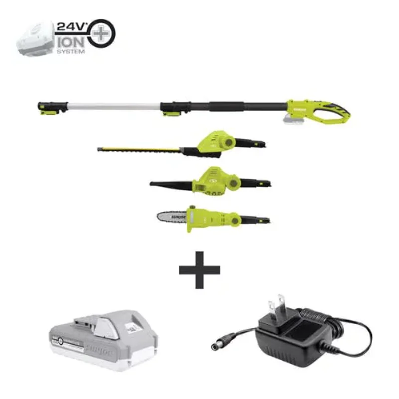 Hedge Trimmer 24-Volt ION+ Cordless Lawn Care System Kit, Hedge Trimmer, Pole Saw, Leaf Blower Garden Power Set