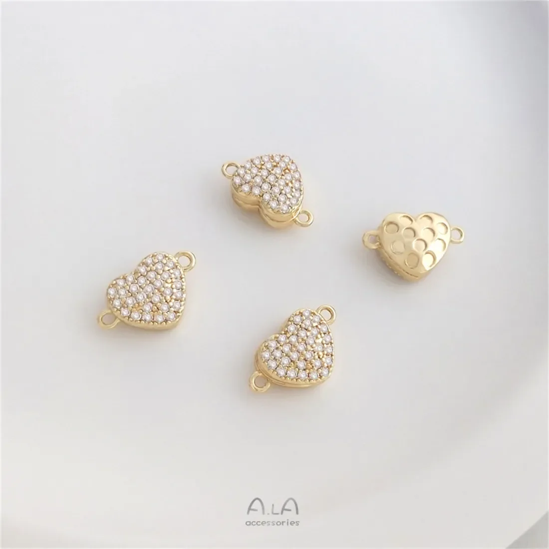 Микроинкрустированный циркон 14-каратное золото персиковое магнитное застежка в