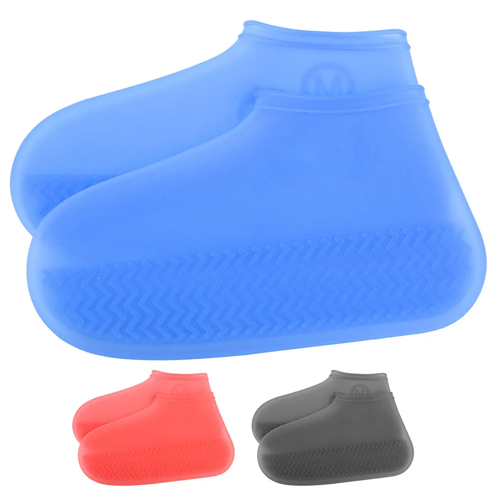 

Silicone Waterproof Shoe Cover Outdoor Rainproof Hiking Skid-proof Shoe Covers (Black)