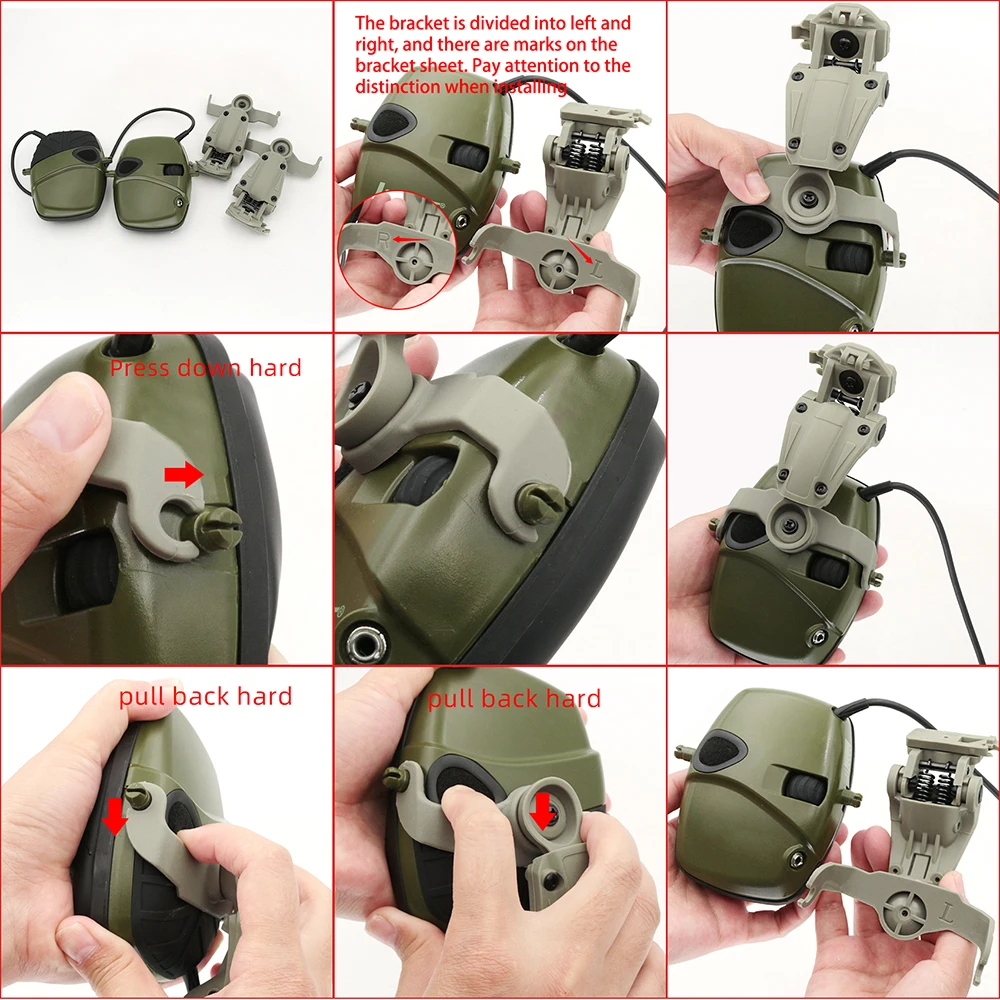 Tactical Helmet ARC Track Adapter for Tactical Electronic Shooting Earmuffs for Howard Leight Impact Sport Headset