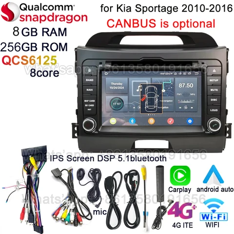 Автомобильная стереосистема Android Carplay Android Auto GPS Navi для KIA Sportage 3 2010 2011 2012 2013 2014 2015 2016 OEM оригинальный стиль