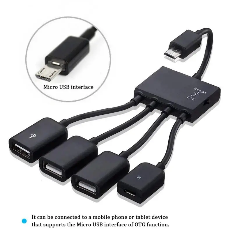 

Cable Splitter Micro Usb To 2 Otg Portable 4in1 4 Port Hub For Mouse Keyboard Multifunction For Samsung Galaxy S3 Converter