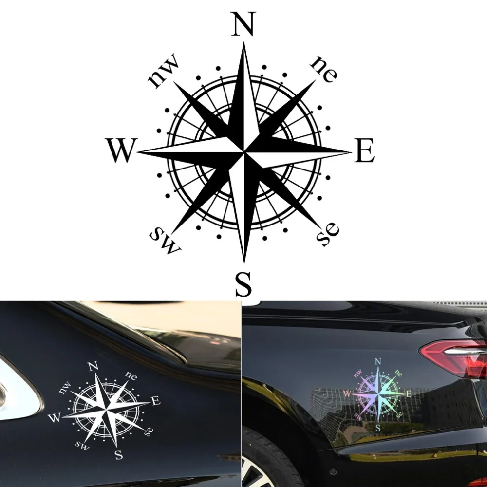

15cm*15cm Art Design Vinyl NSWE Compass Car Stickers Decals Black/Silver