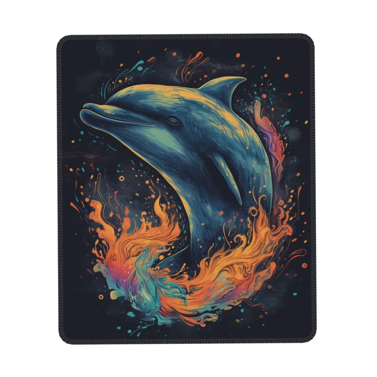 

Dolphin Vertical Print Mouse Pad Multicolor Flames Animal Head Rertro Custom Mousepad Table Anti Fatigue Rubber Mouse Pads