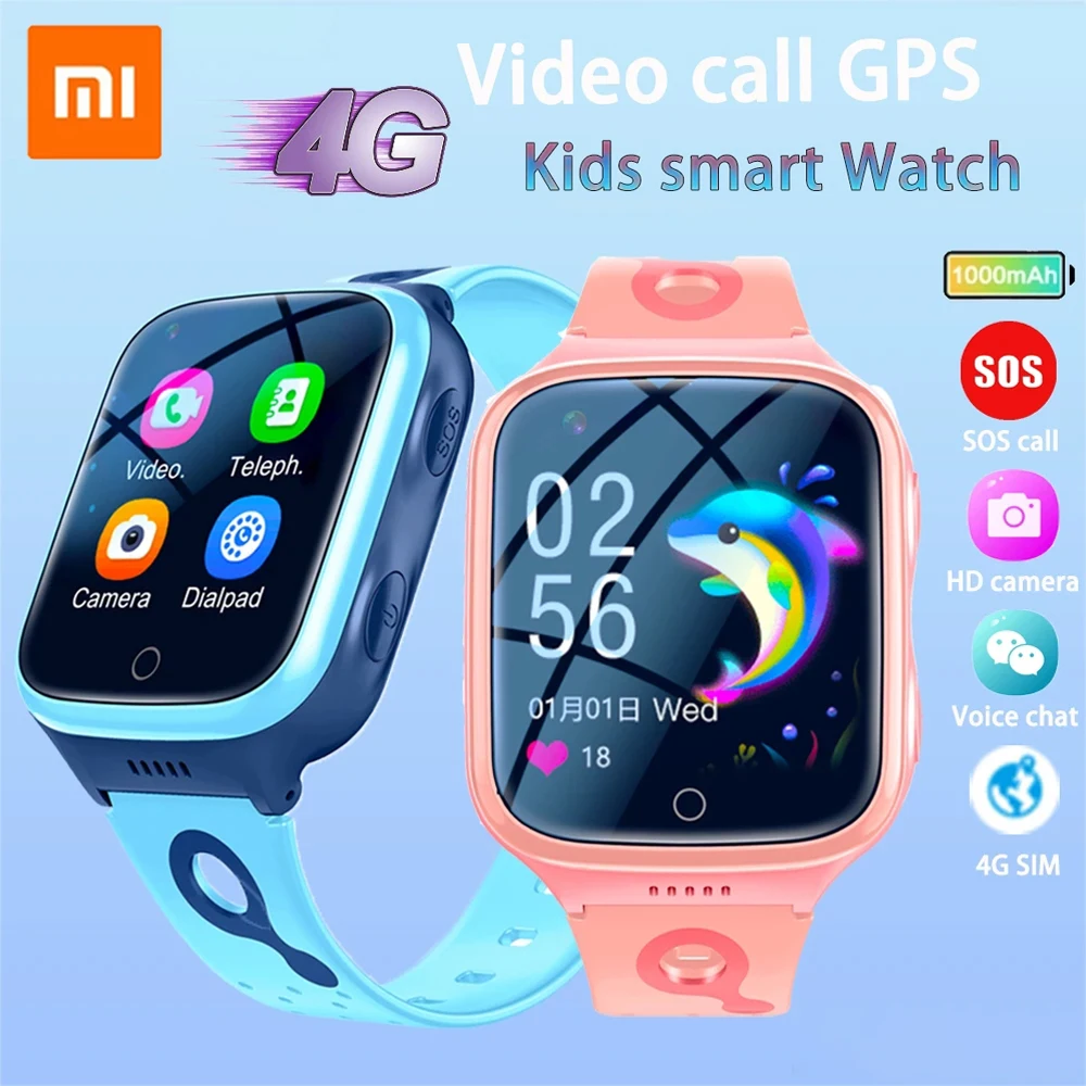 

XIAOMI 4G Kids Smart Watch Camera SOS Waterproof GPS WIFI Video Call Monitor Tracker Location LBS Smartwatch Children Watch