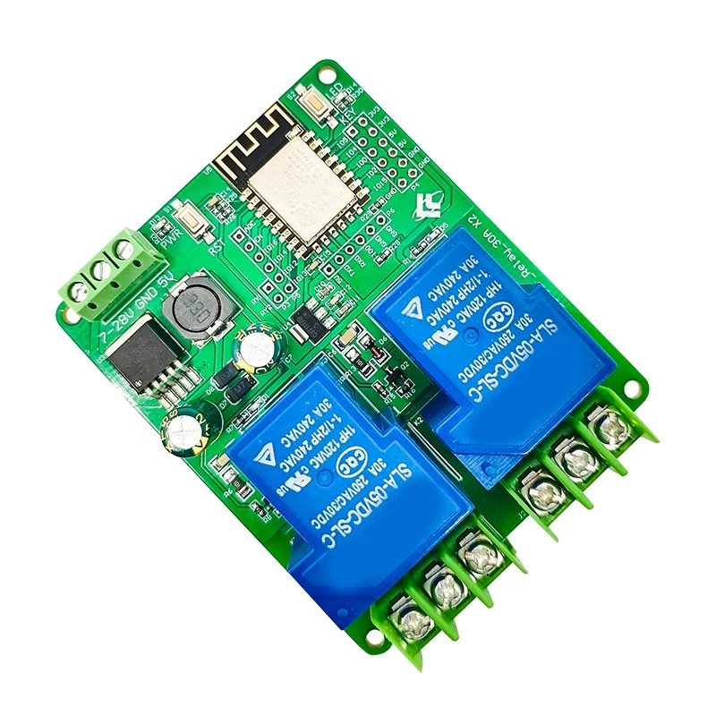 DC7-28/5V источник питания ESP8266 макетная плата Wifi двухсторонний 30A релейный модуль