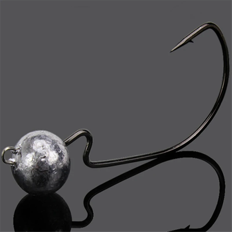 

2pcs/lot Fishing Exposed Crank Lead Head Jig Hooks 3g 5g 7g 10g Barbed Hook Soft Baits Jigging Worm Fish Hooks Accessories