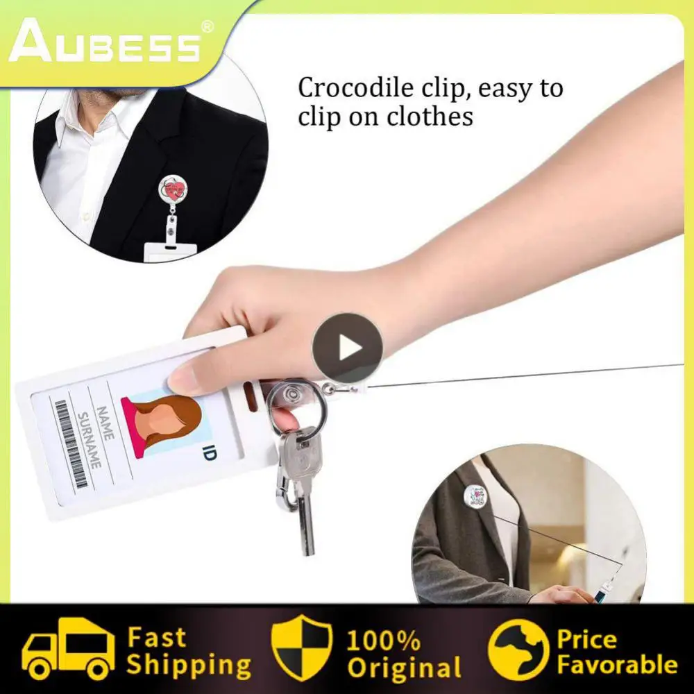 

Масштабируемый зажим для значков с зажимом, офисный зажим-крокодил, мультяшный принт, стетоскоп любви, зажим для работы, зажим для значков, аксессуары