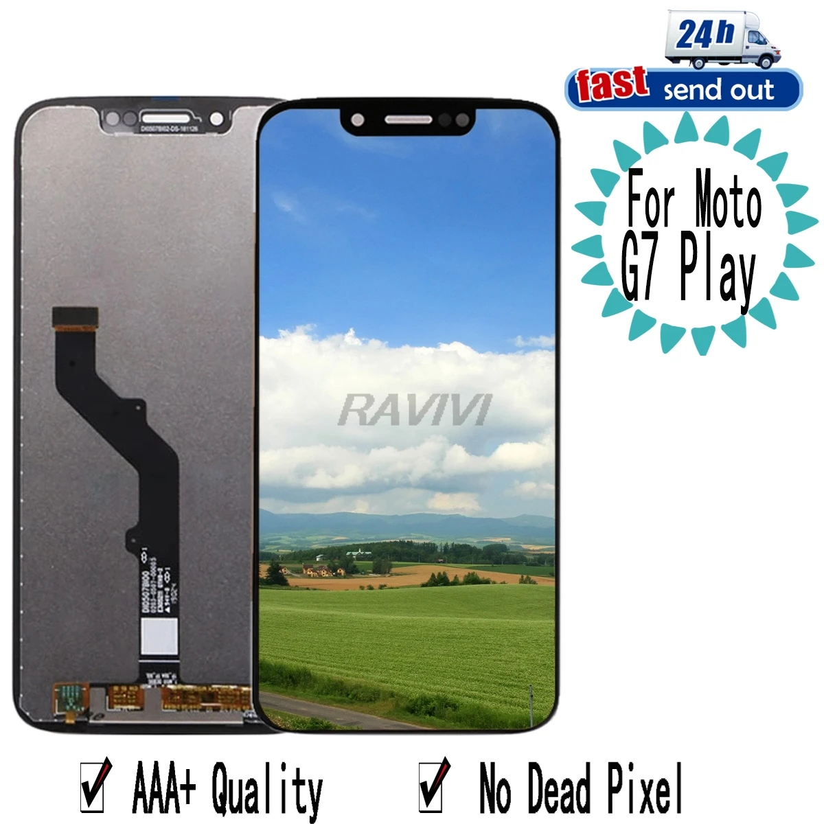 Фото ЖК-дисплей для Motorola Moto G7 Play, ЖК-дисплей XT1952, дигитайзер экрана в сборе, замена для Motorola G7Play №1