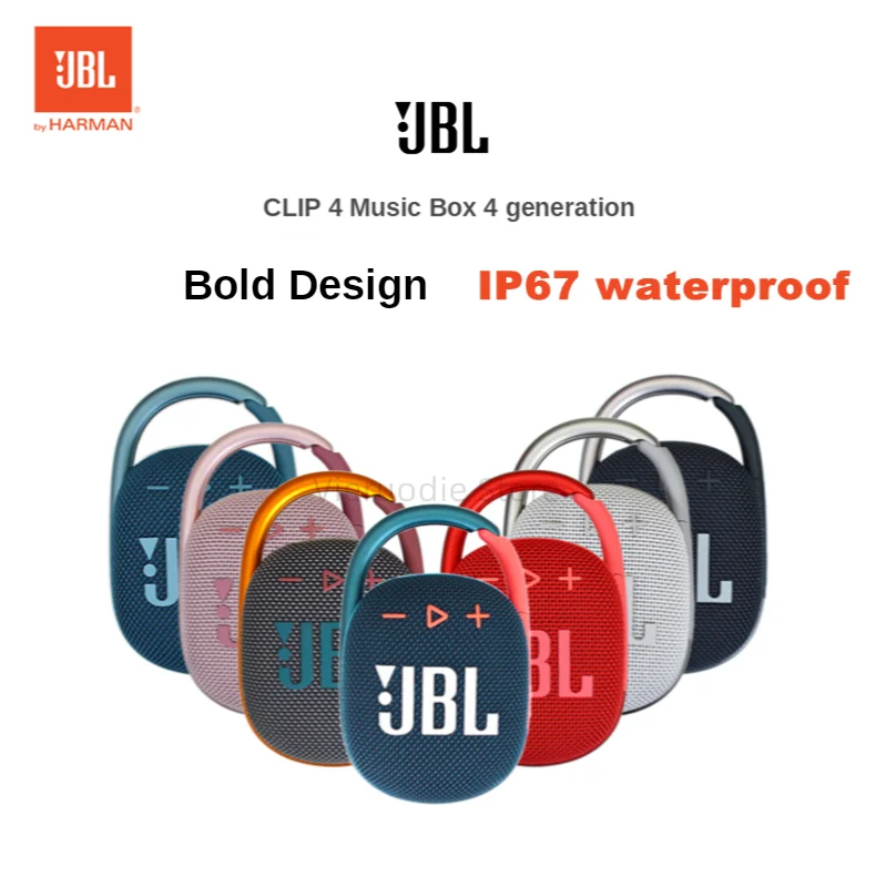 

Беспроводные мини-колонки JBL Clip 4, Bluetooth 5,1, IPX7, водонепроницаемость, портативные уличные басовые колонки с крючком, батарея 10 часов
