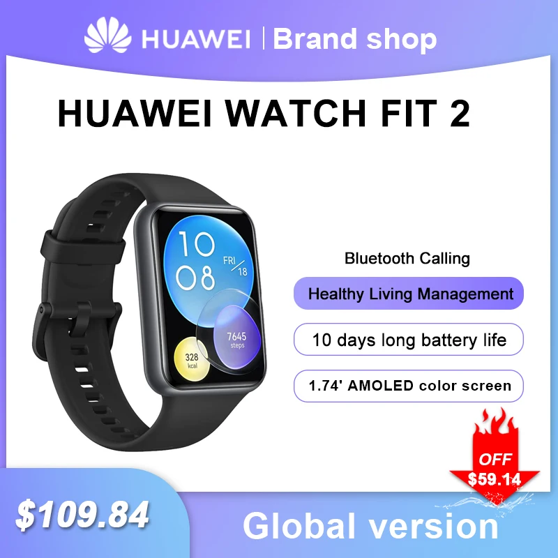 

NEW Original HUAWEI WATCH FIT 2 1.74-inch AMOLED Bluetooth Calling Healthy Living Management WATCH FIT 2 Speaker Supported