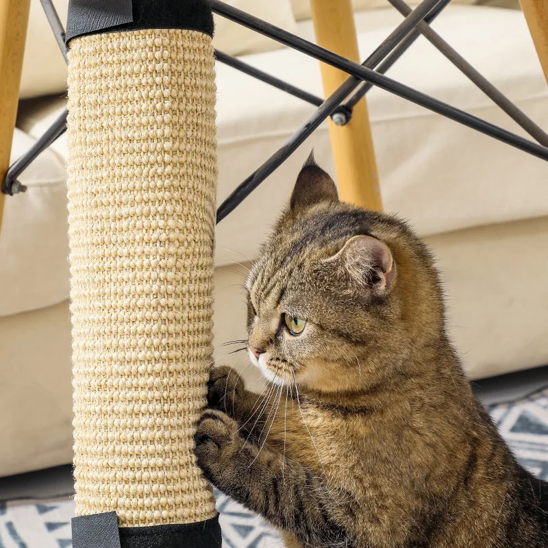 

Царапины для кошек Mewoofun Sisal, защитные ножки для стола, диванные ножки, лен, джут, липучки для домашних животных, устойчивые многоразовые, Прям...