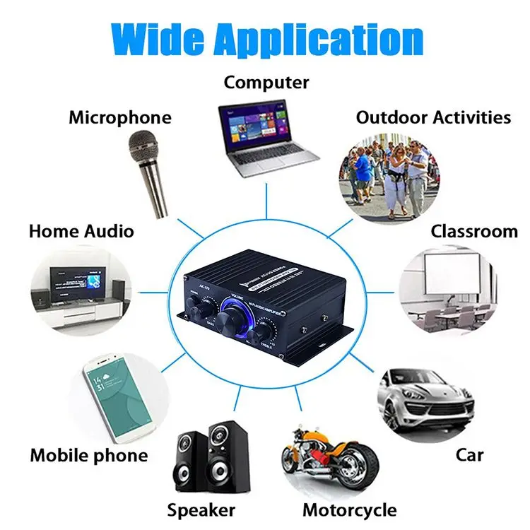 Цифровой домашний усилитель мощности 400 Вт Bluetooth Hi-Fi стерео сабвуфер музыкальный