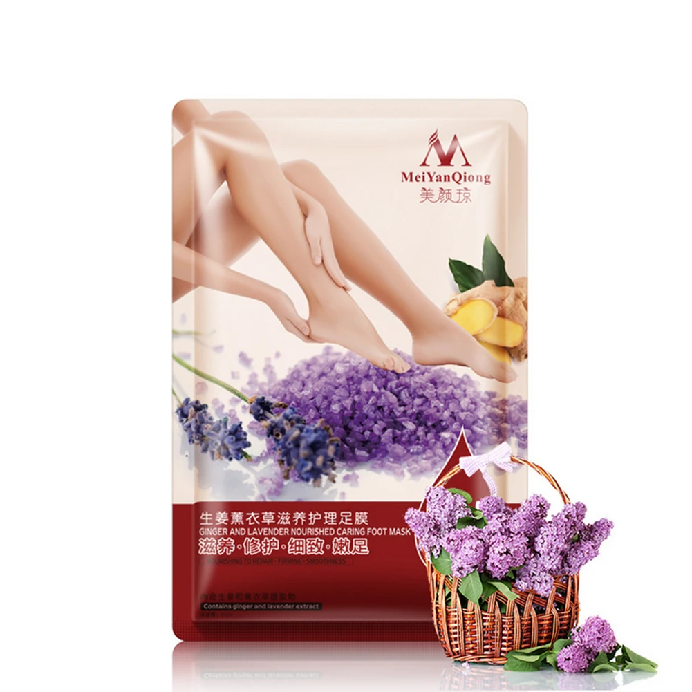 

1 Pair Foot Mask Socks Exfoliating Lavender Ginger Scrub for Feet Mask Remove Dead Skin Heels Foot Peeling Mask For Foot Spa
