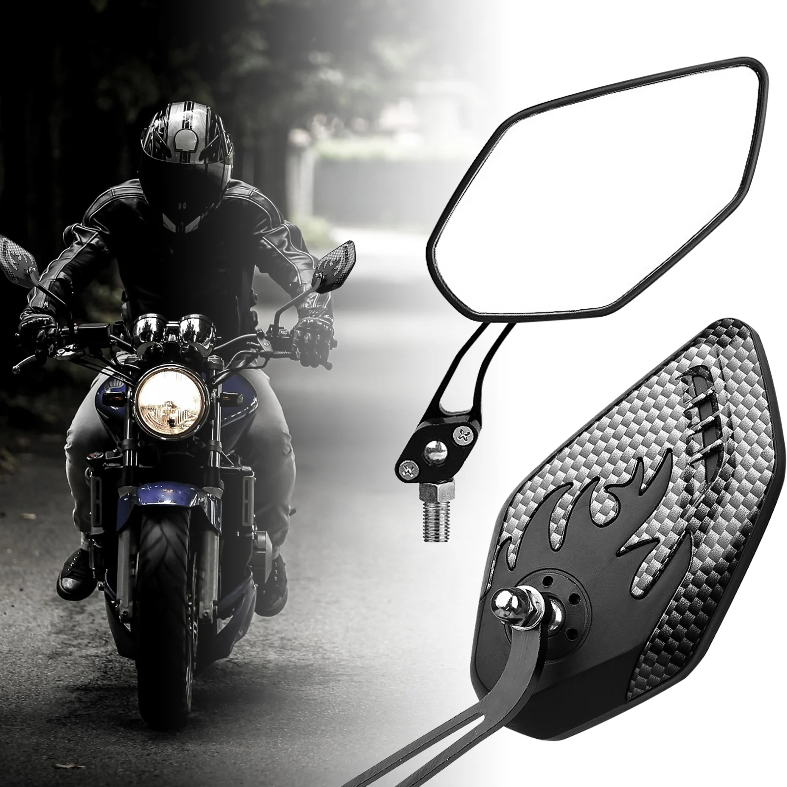 

2 Packs Bike Rearview Mirrors Shatterproof Glass Bike Mirrors Shatterproof Bike Glass Mirrors Easy To Install Wide Angle Mirror