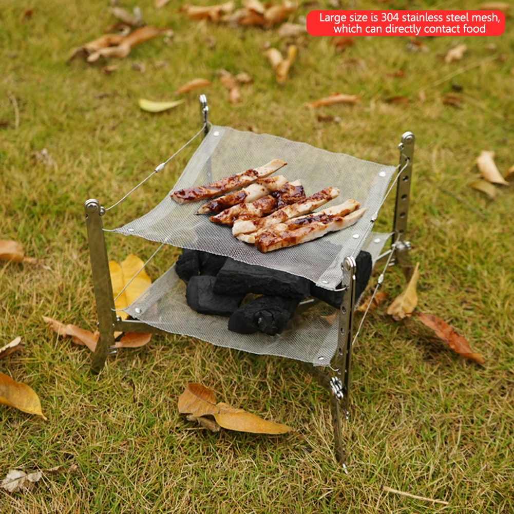 

Многофункциональная решетка-гриль для кемпинга, подставка для плиты, Мини Складная подставка для дровяной плиты, портативные аксессуары дл...