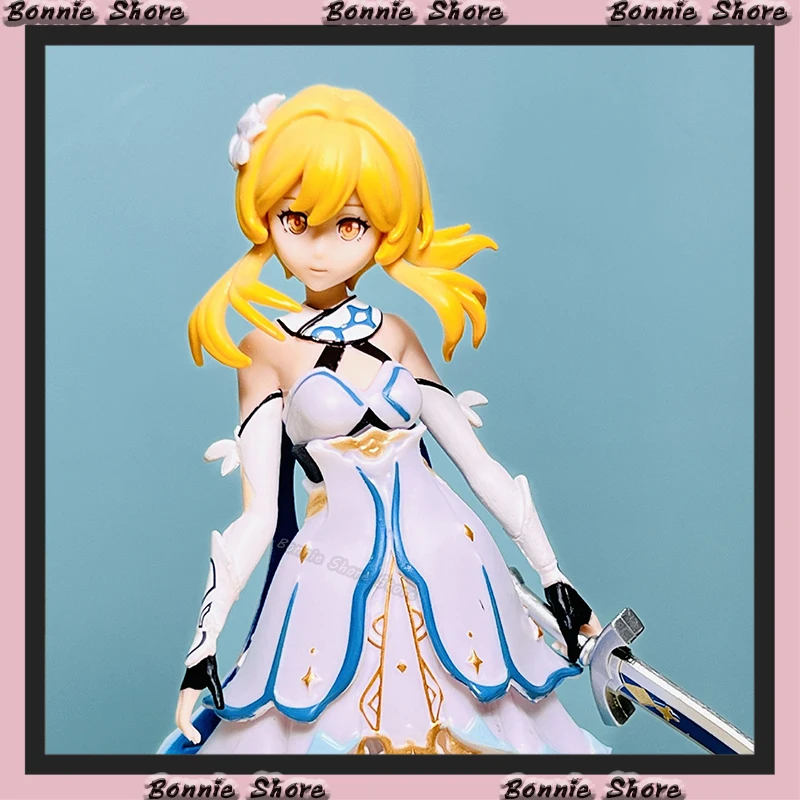 

Genshin Impact 19cm Lumine Anime Figures Figurine Pvc Statue Model Doll Room Decoration Collectible Ornaments For Children Gifts