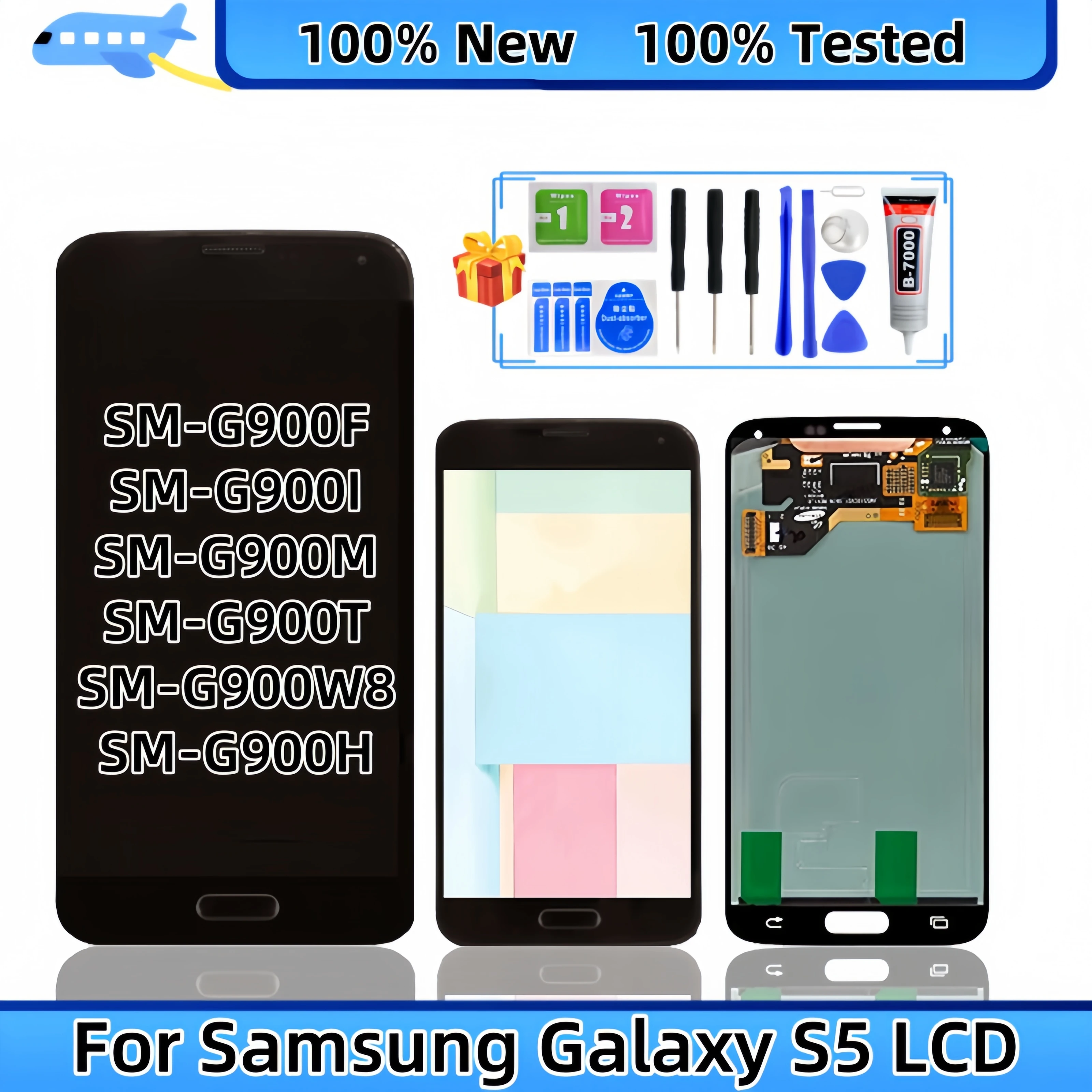 Для Samsung Galaxy S5 SM-G900F SM-G900I SM-G900M SM-G900T SM-G900W8 ЖК-дисплей с дигитайзером сенсорного