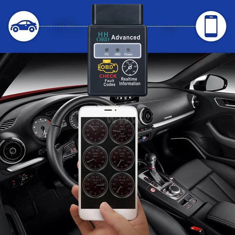 Мини ELM327 Bluetooth V2.1 OBD2 автомобильный диагностический сканер ELM 327 для Android/Symbian