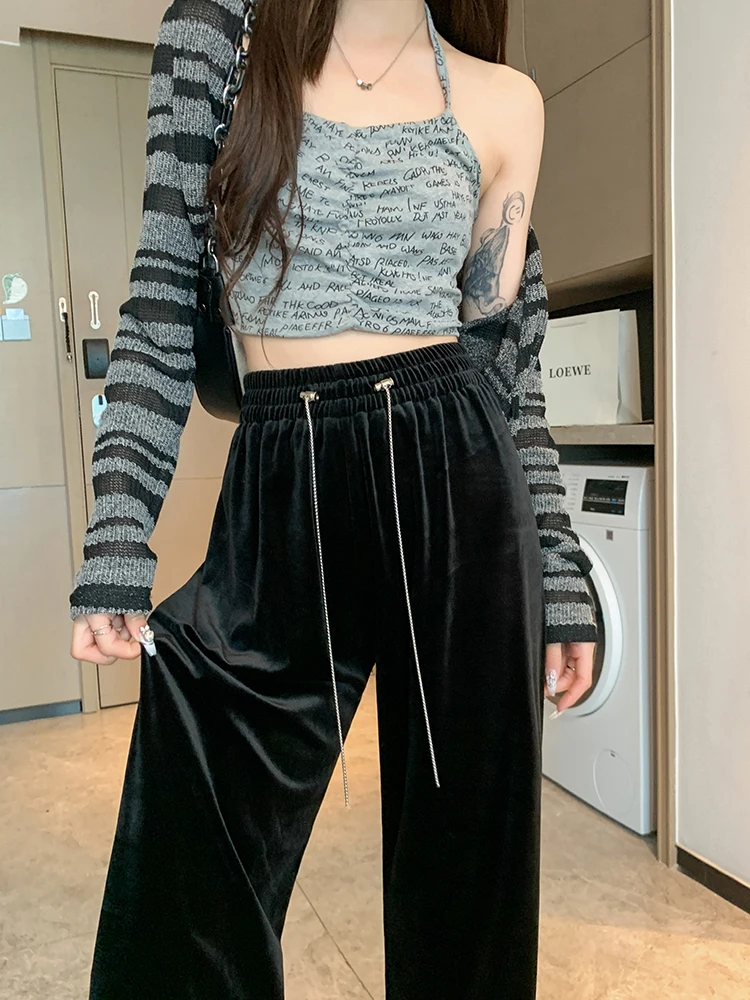 Женские повседневные Бархатные брюки ITOOLIN с эластичной высокой талией свободные