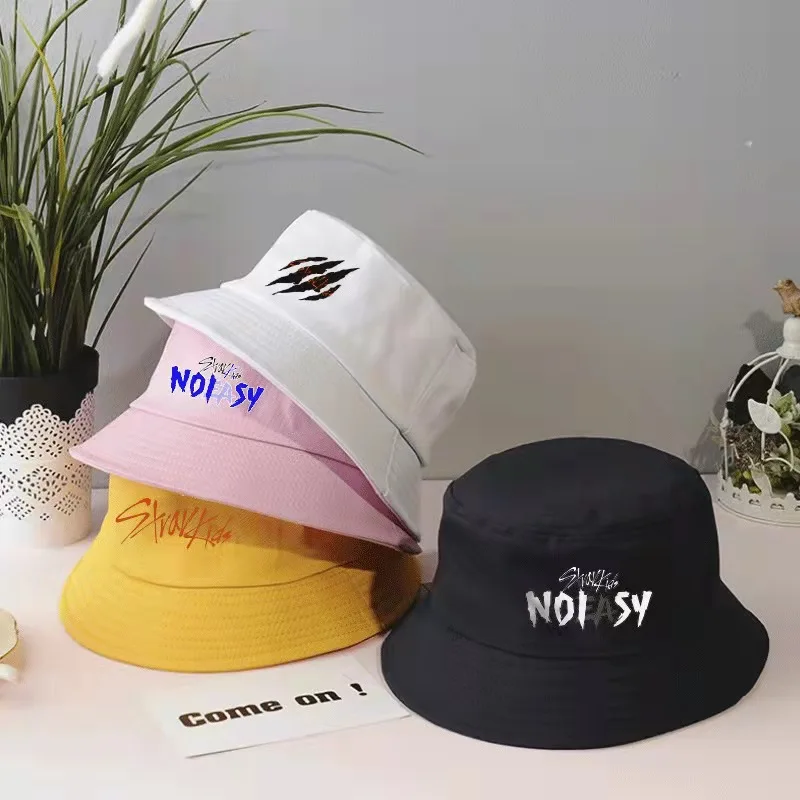 

KPOP StrayKids Fashion Fisherman Hat NOEASY LOGO Print Breathable Bucket Hat Felix Summer Shaded Sun Hat For Outdoor Travel 39g