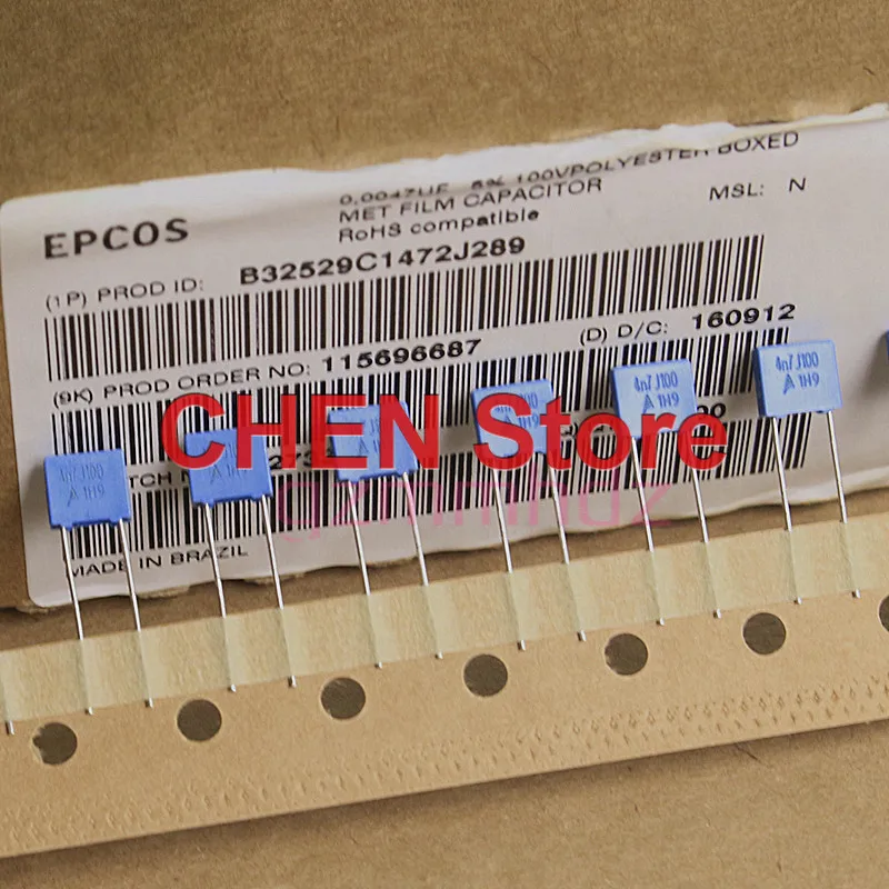 20 шт. бразильские EPCOS B32529 1NF 1N5 1N8 2N2 3N3 4N7 6N8 10NF 22NF 27NF 33NF 39NF 47NF 56NF 68NF 82NF 0.1U 100V