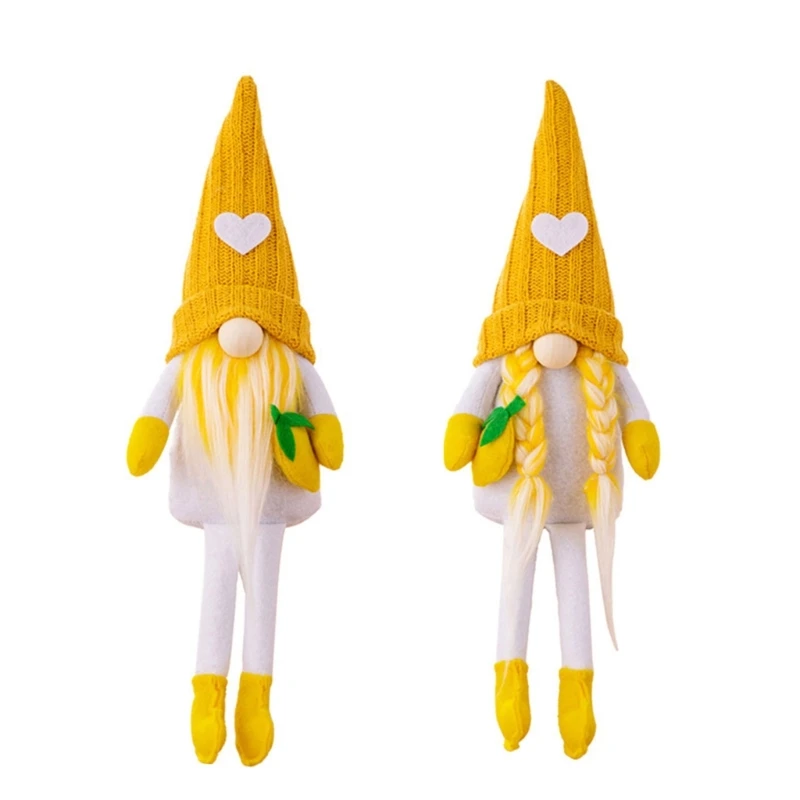 

69HF Summer Long Leg Lemon Gnome Pendant Fruit Beard Ornaments