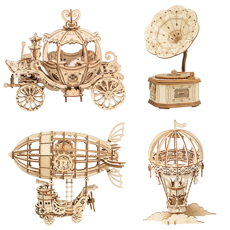 

Новый деревянный 3D-пазл для игр в сборе, наборы моделей, игрушки для детей, подарок на день рождения для девочек, воздушный шар и воздушный ко...