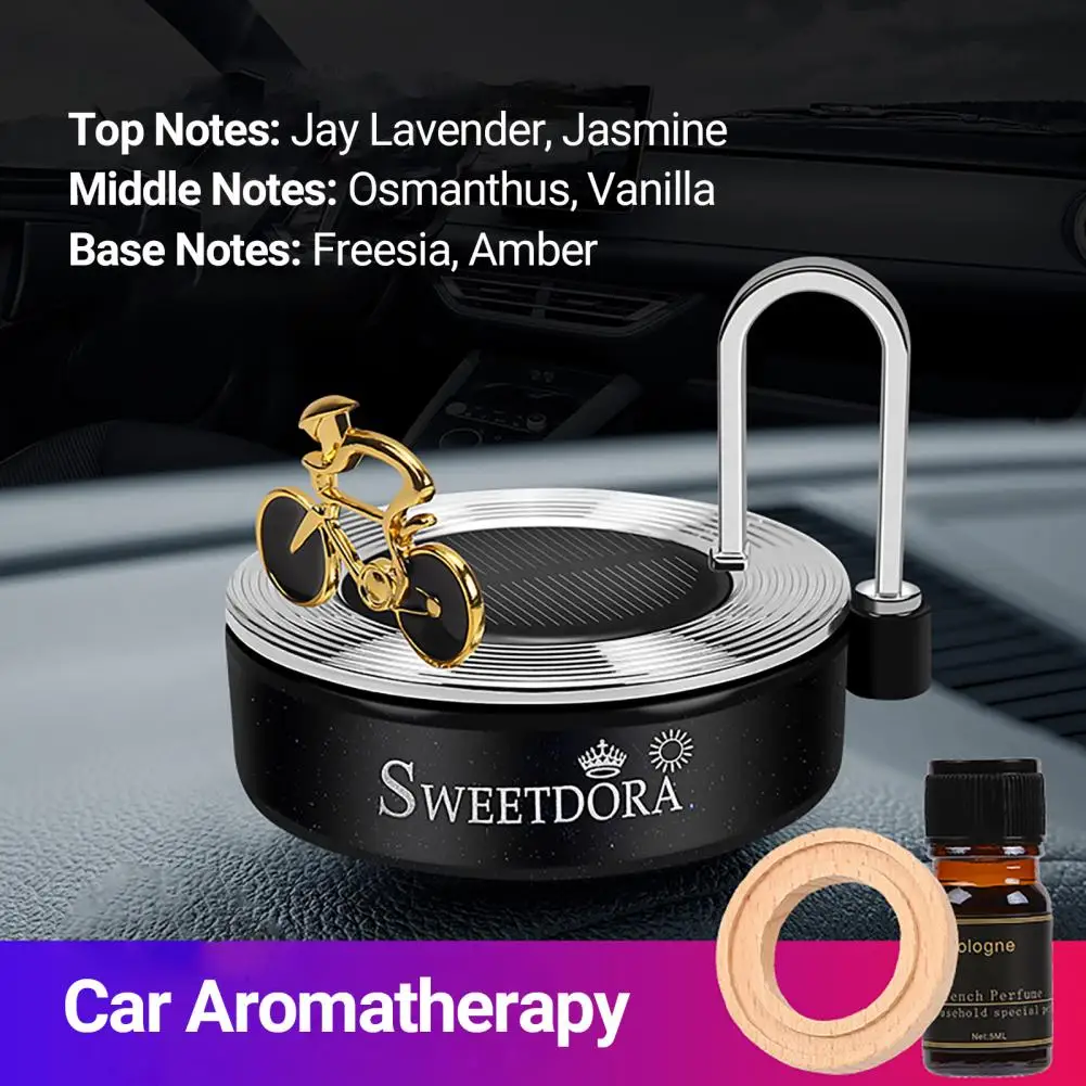 

5ml Car Aromatherapy Solar Power Eliminate Odor Car Accessories Retro Gramophone Record Air Freshener Car Interior Accessories