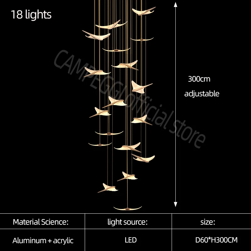

LED люстра CAMPEGGI для гостиной