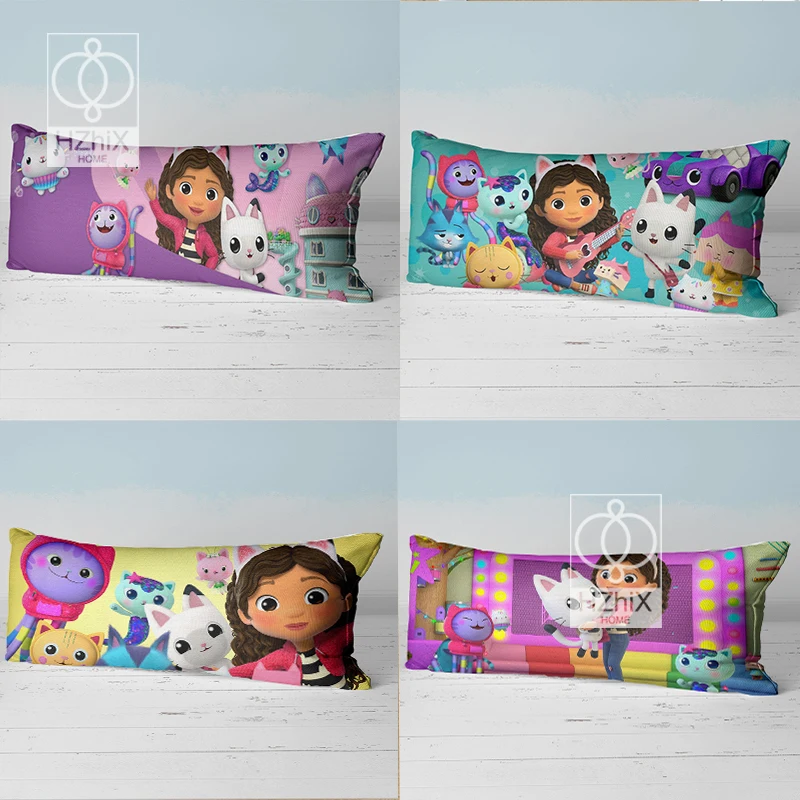 

Gabbys Dollhouse Pillowcase Lovely Cartoon for Sofa Living Room Bedroom Big Size Rectangle Pillow Case Home Decorative Cover